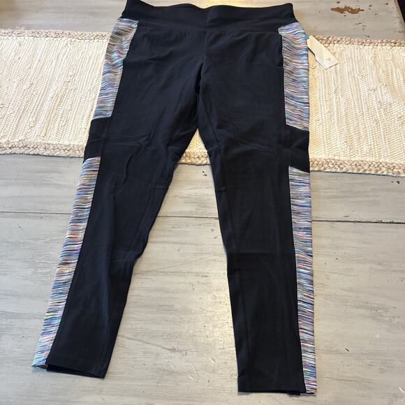 NWT Lane Bryant LIVI Black Multicolor Stripe Signature Stretch Legging Sz 18 20 - Picture 1 of 9